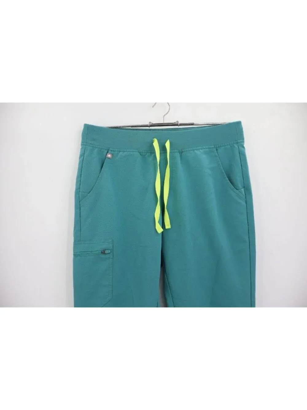 Figs Zamora Jogger Scrub Pants Women Size Medium Petite Teal Drawstring Nursing